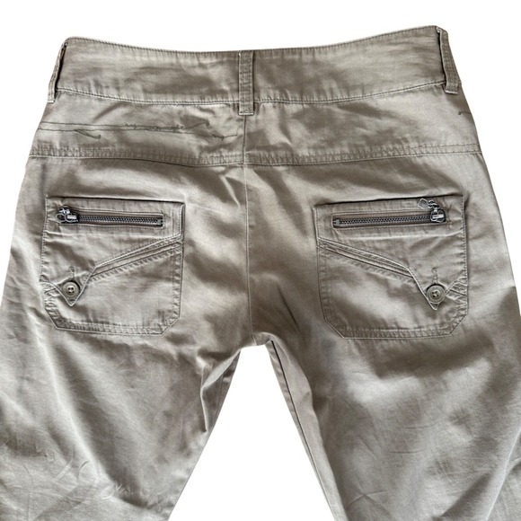 Diesel Women's Tan Utility Style Pants Size 28, Low Rise, Flap Pockets, Zipper. - Picture 8 of 8